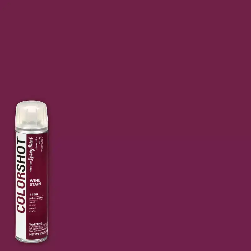 Colorshot Spray Paint Satin Wine Satin 10oz 4pk Value Set Burgundy: Exterior Acrylic Paint & Primer, Fast Drying