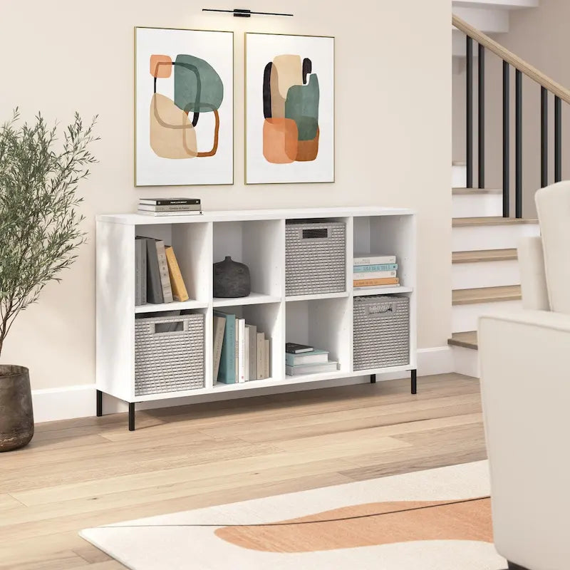 8-Cube Organizer Storage Bookcase with Adjustable Shelves