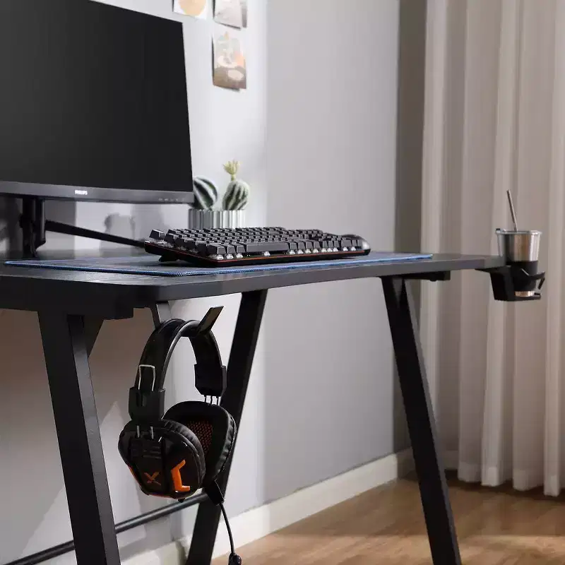 Gaming Desk with LED Lights and Headphone Holder - Room Essentials