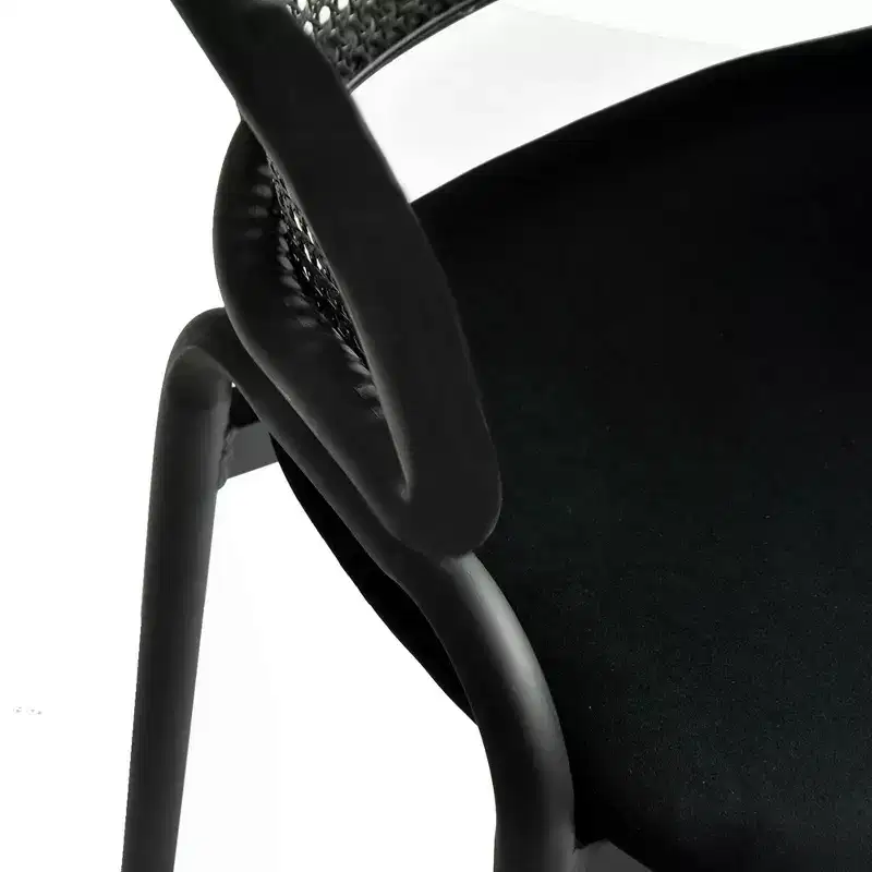 LeisureMod Ervilla Modern Dining Side Chair  Cozy Upholstered Accent Armchair with Black Iron Legs, Kitchen, Dining Room, Cafe, Restaurant Seating