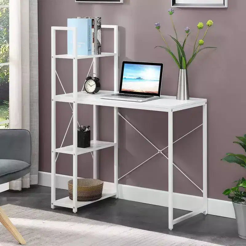 Designs2Go Office Workstation with Shelves - Breighton Home