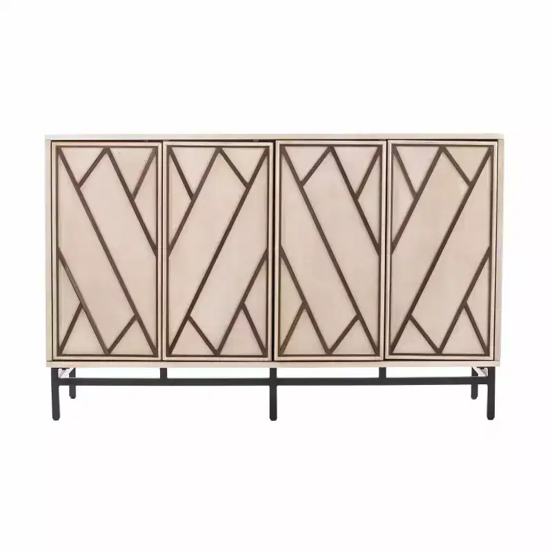 HomeRoots Champagne Deco Buffet Storage Cabinet