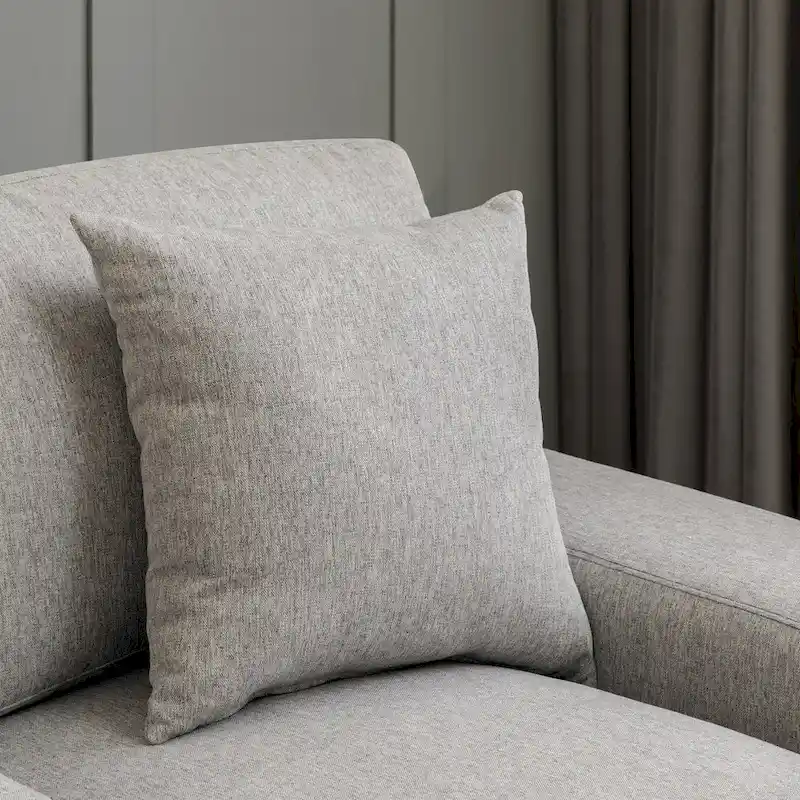 Modern Mid-Century Oversized Chaise Sleeper Sofa with Pillow