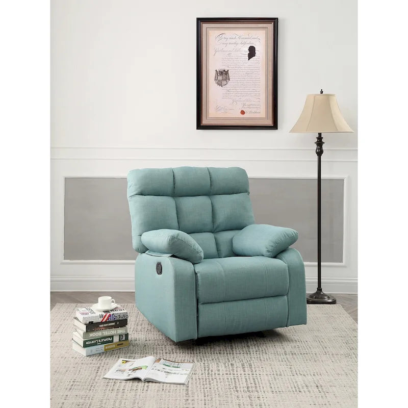 Faux Leather Rocker Recliner Chair with Padded Armrests