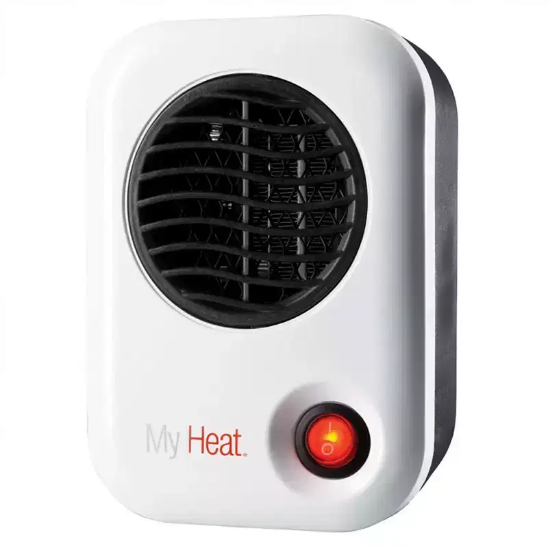 Lasko 101 MyHeat 200 Watt Small Energy Efficient Portable Electric Ceramic Space Heater w/Cool Touch Exterior for Office Desk & Home, White (4 Pack)