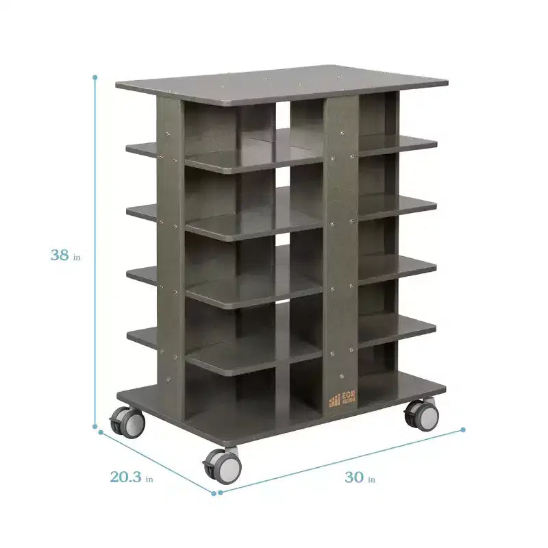 ECR4Kids 20-Compartment Mobile Storage Tower and 20 Cubby Bins, 5x4, Kids Furniture