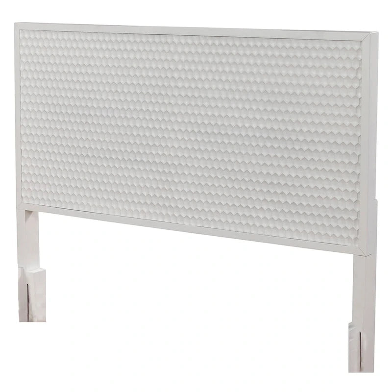Origins by Alpine White Pearl Wood Headboard in White