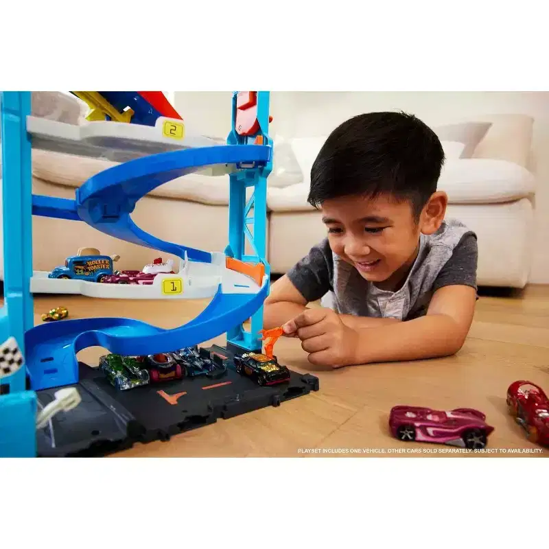 Hot Wheels City Toy Car Track Set Transforming Race Tower Single to Dual Mode Racing