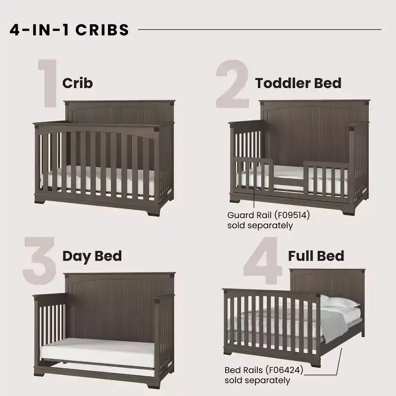 Child Craft Redmond Full Panel Crib, Changing Table Dresser & Chest 4 Piece Nursery Set