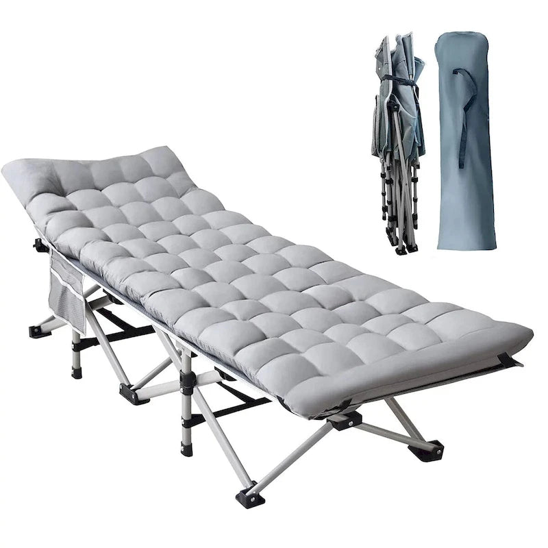 Folding Camping Cot with Removable Cotton Mattress for Office, Home and Beach, 450 lbs