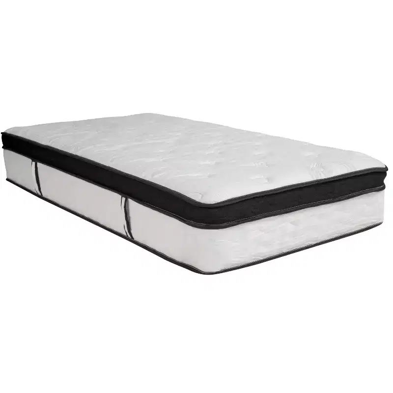 Emma and Oliver 12 Inch Hybrid Memory Foam Pocket Spring Mattress, Mattress in a Box