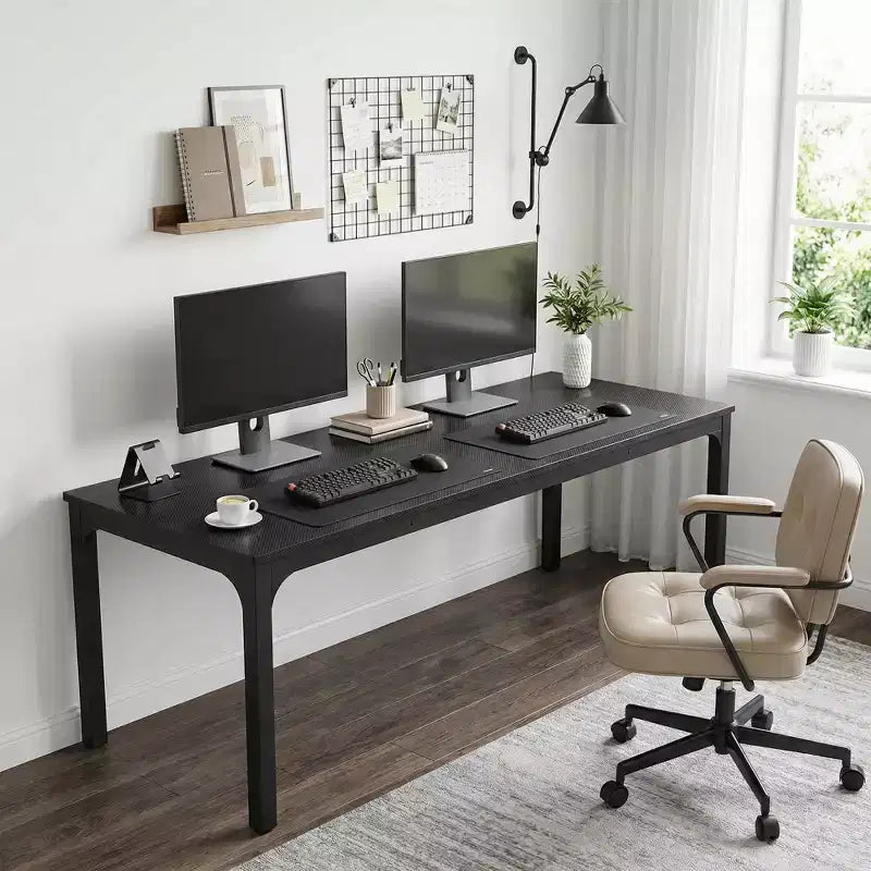 MAYEERTY 78.7 Extra Long Industrial Double Workstation Desk, 2-Person Home Office Desk with Heavy-Duty Metal Frame, 200lbs Capacity MDF Tabletop