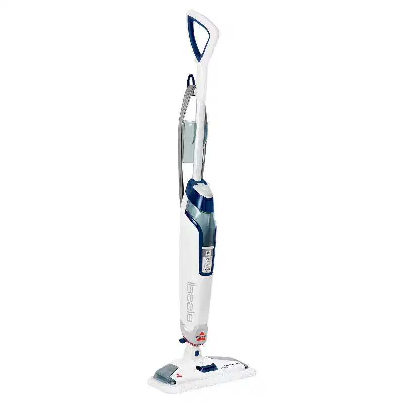BISSELL PowerFresh Deluxe Steam Mop 1806 12" Cleaning Path Brite White/Sapphire Blue: Electric Floor Steamer, 1500W, 25ft Cord