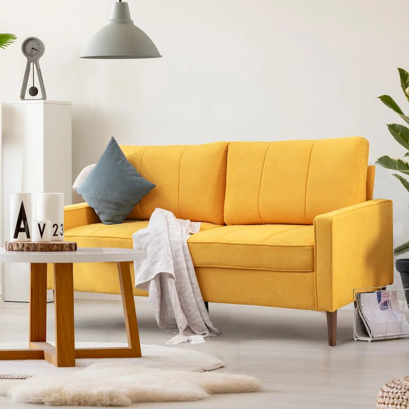 Convertible Sofa Couch with Cushioned Seat and Wooden Legs