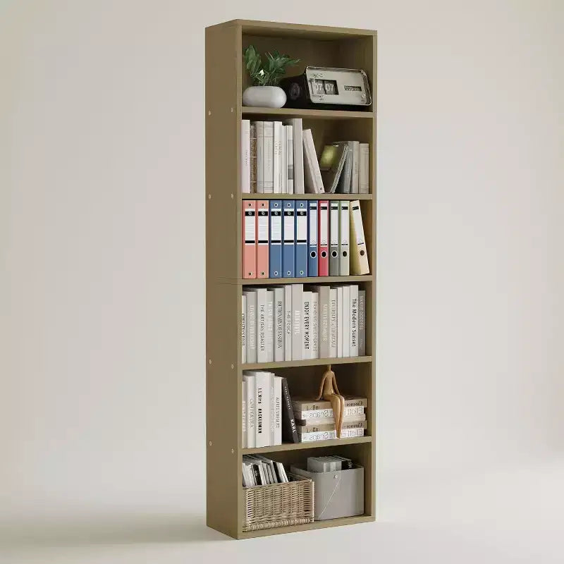 Tall Bookcase Dresser, 6 Shelf Standing Bookshelf, 6 Tier Open Shelf Wooden Bookcase, Floor Standing Display Storage Shelves