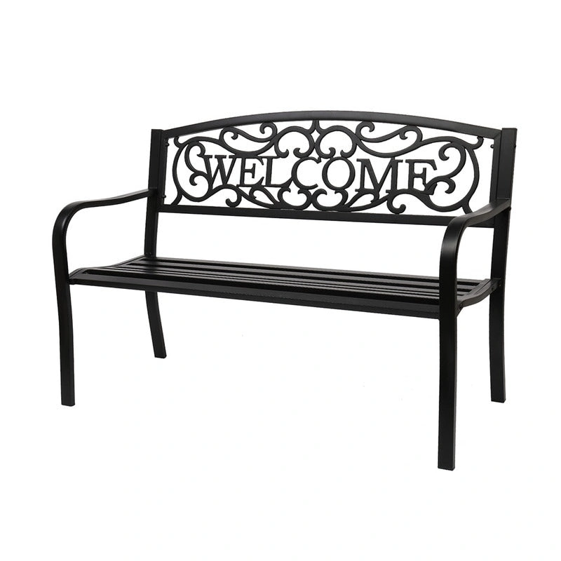 50 in. Outdoor Cast Iron Bench Decorative Patio Lawn Garden Park Bench