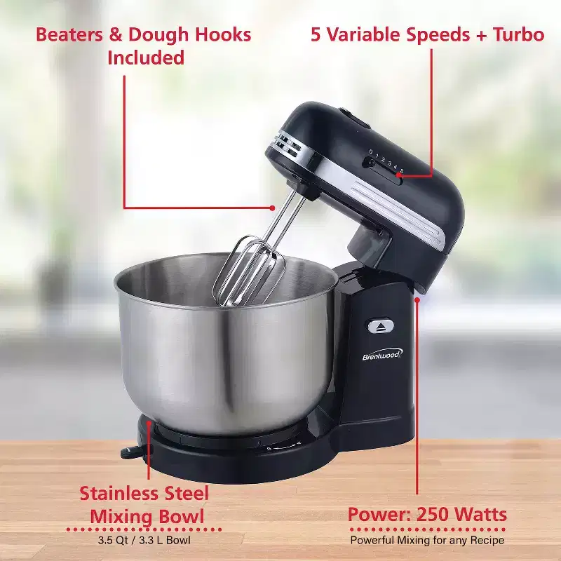 5-Speed Stand Mixer with 3.5-Quart Stainless Steel Mixing Bowl