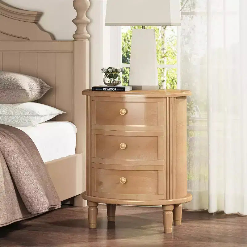 Lantine Wooden Farmhouse 3 Drawers Nightstand