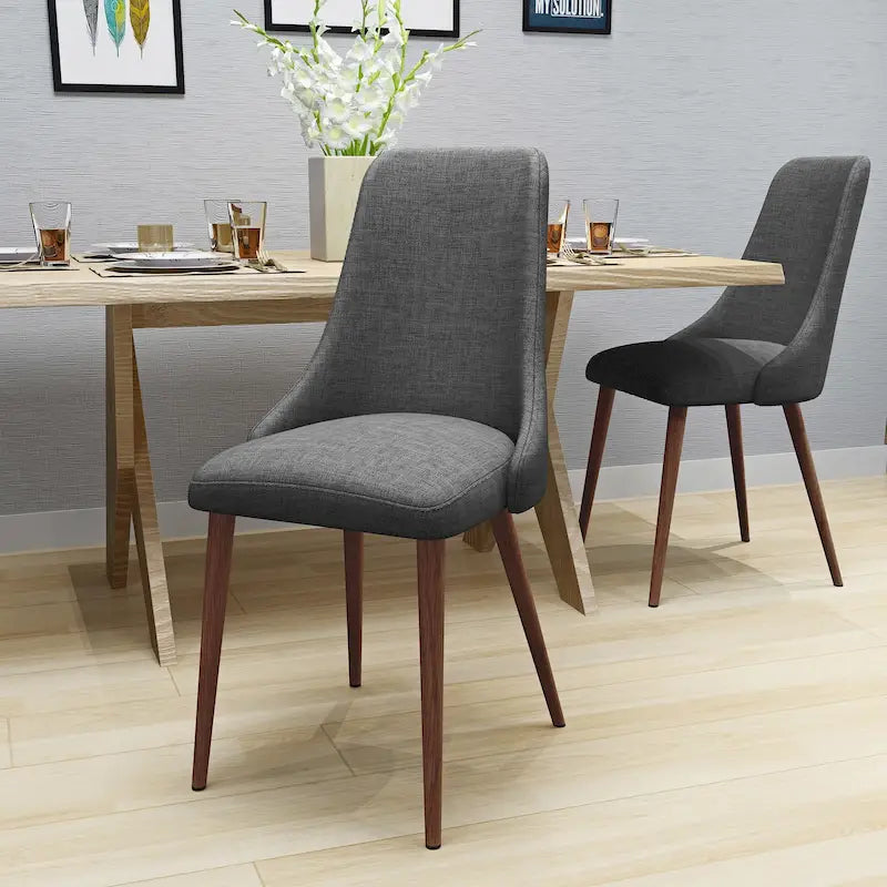 Medieval-style fabric dining chairs (2-piece set)