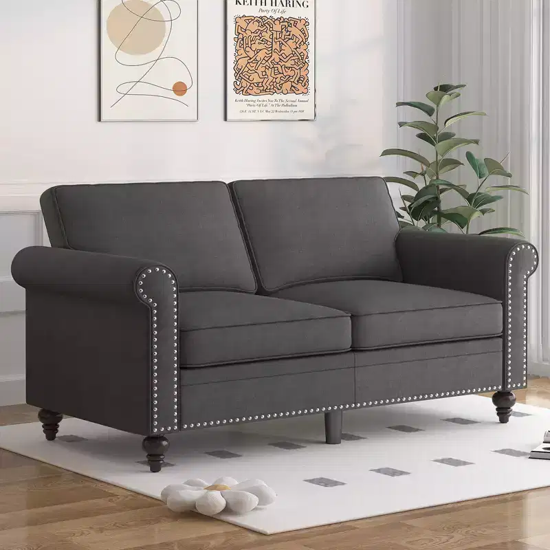 Mjkone 3 Piece Linen Living Room Sofa Set,Modern 3-Seater Sofa Couch&Loveseat Sofa&Single Sofa Armchair Set