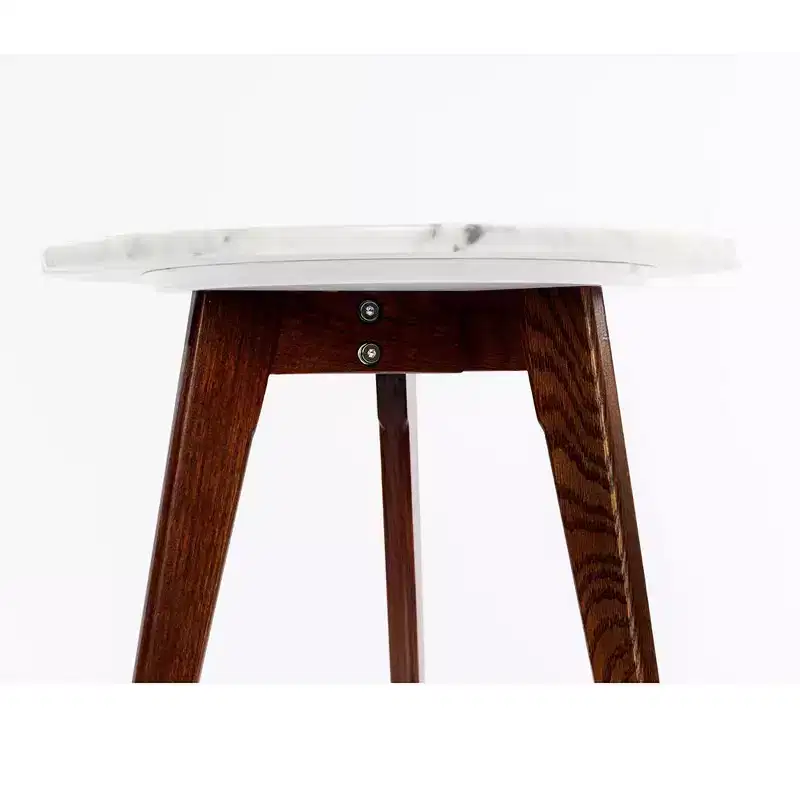 The Bianco Collection Cherie 15 Round Italian Carrara White Marble Side Table