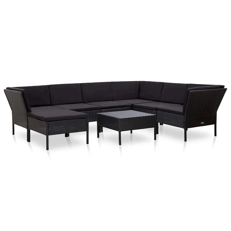 vidaXL Patio Furniture Set 8 Piece Sectional Sofa with Coffee Table Rattan - 23.6 x 23.6 x 13.8