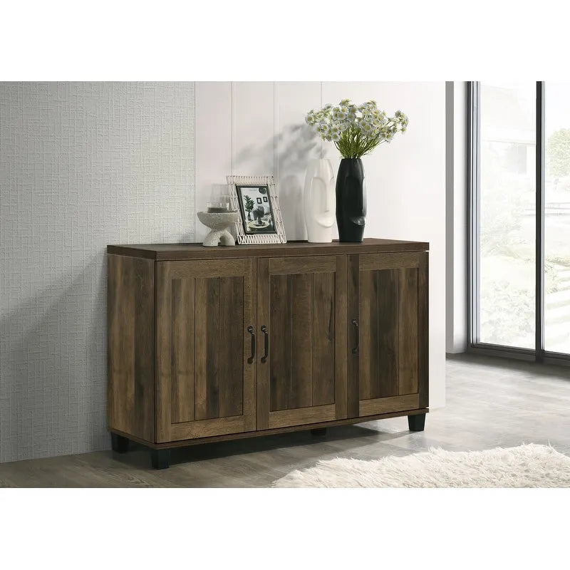 3-Door Shoe Cabinet with 6 Adjustable Shelves & Wood-Grain Finish �C Hallway Storage
