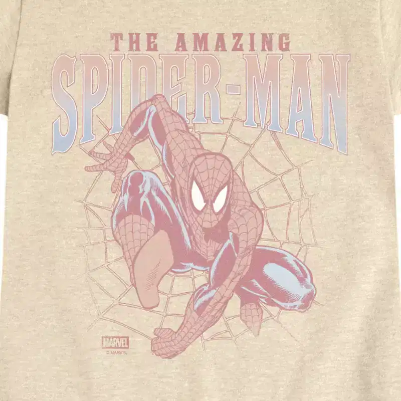 Girls' - Marvel - The Amazing Spider-Man Web Fitted Short Sleeve Graphic T-Shirt