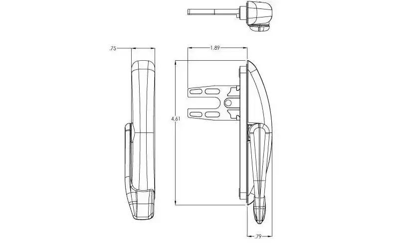 Brixwell Multipoint Casement Lock Metal 4-39/64 Length 51/64 Width Non Handed Window Hardware Component White Finish
