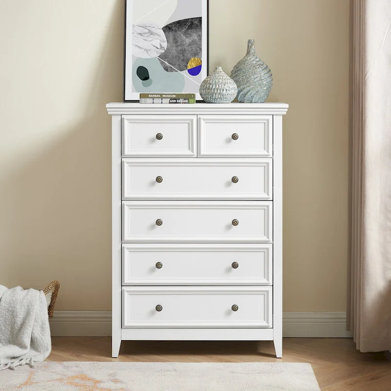 Modern Dresser 6 Drawers Cabinet,Chest of Drawers Closet Organizers and Storage Clothes Storage Drawers Cabinet for Living Room