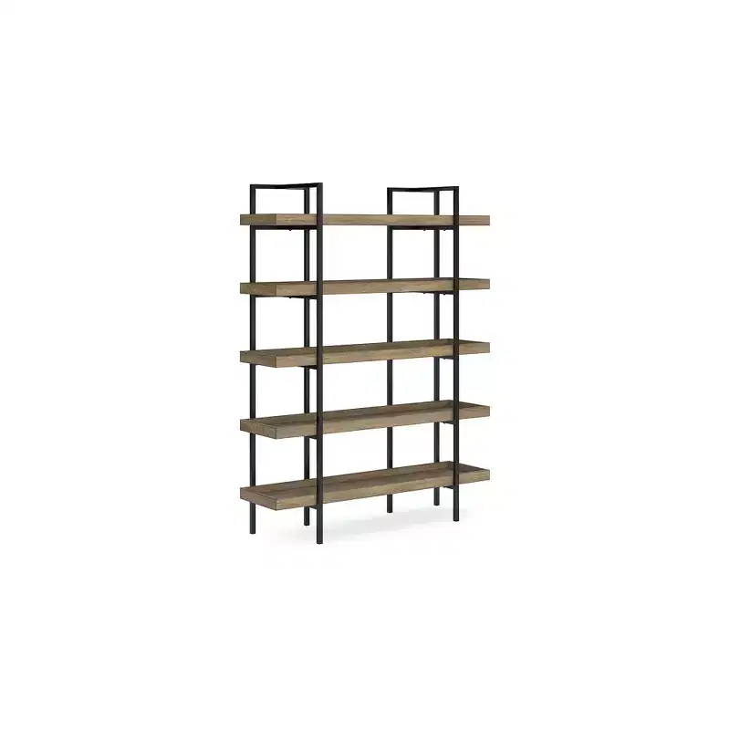 Signature Design by Ashley Montia 76 5 Shelf Bookcase, Light Brown