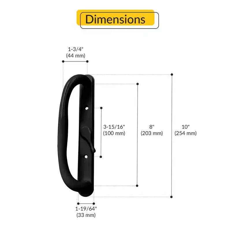 Brixwell 13-341b Patio Door Handle Set Offset Latch Without Key Black Finish