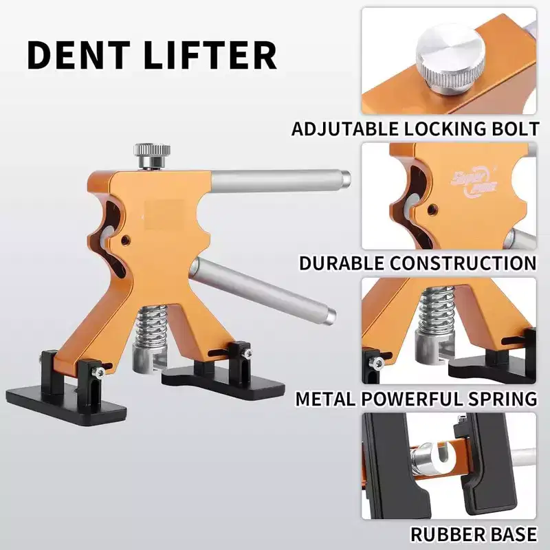 Auto Body Dent Repair Kit, Paintless Dent Removal Kit Car Dent Removal Tools Dent Puller Kit W/Rubber Hammer, Bridge Puller, Hot Melt Adhesive Strip