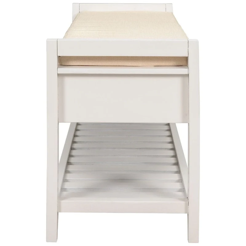 Wooden Storage Bench with Shoe Rack and Drawers